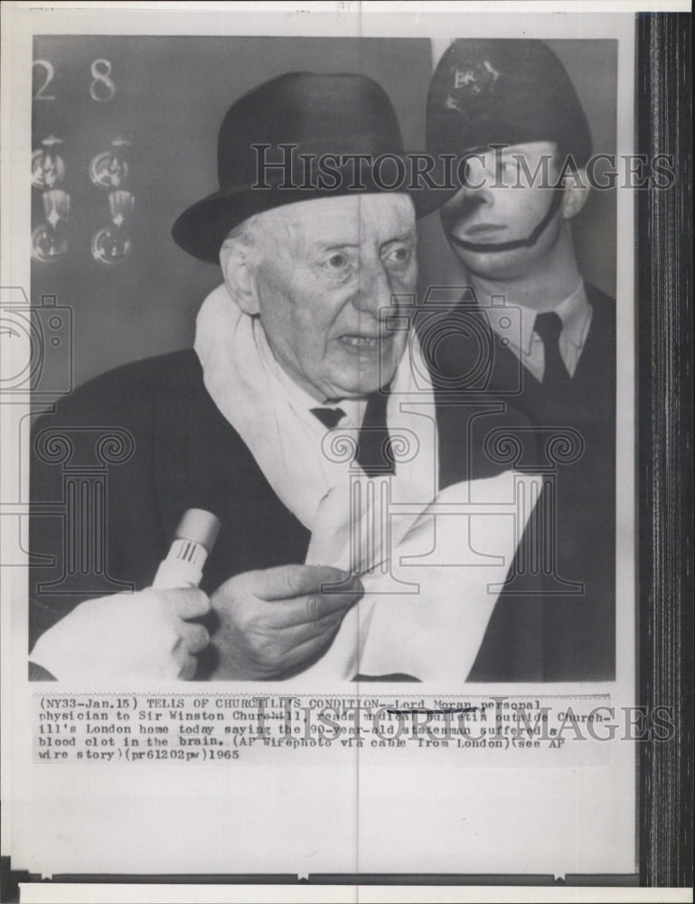 1965 Lord Moran, Sir Winston Churchill's personal assistant. - Historic Images