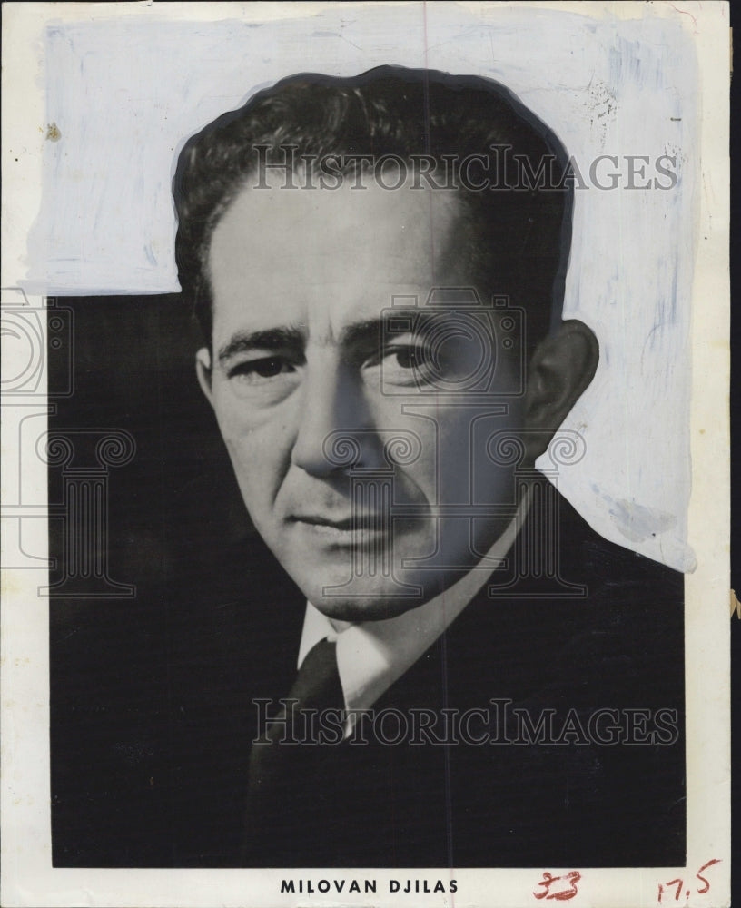 1958 Press Photo Former Yugoslav Vice President Milovan Djilas Portrait - Historic Images