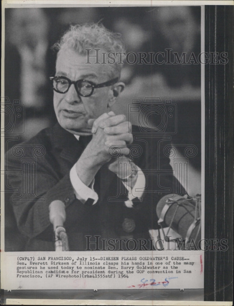 1964 Illinois Senator Everett Dirksen At GOP National Convention - Historic Images