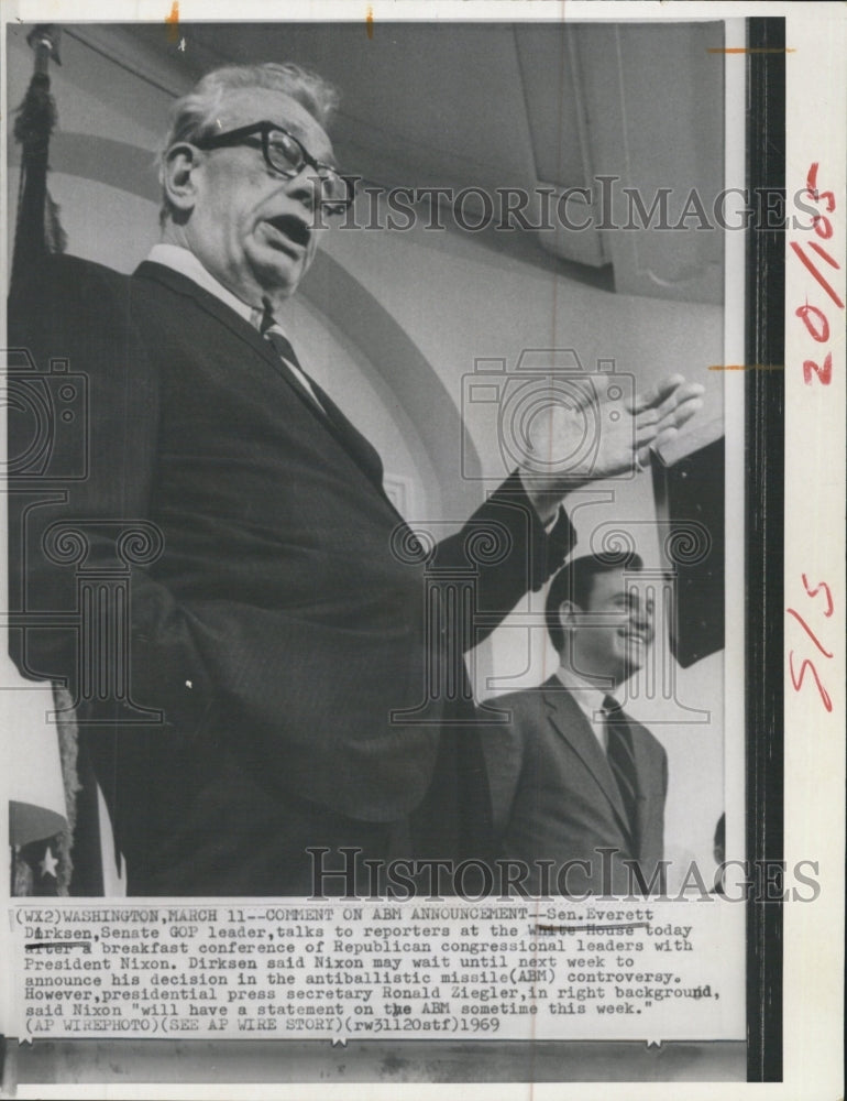 1969 Senator Everett Dirksen, GOP Leader at Conference - Historic Images