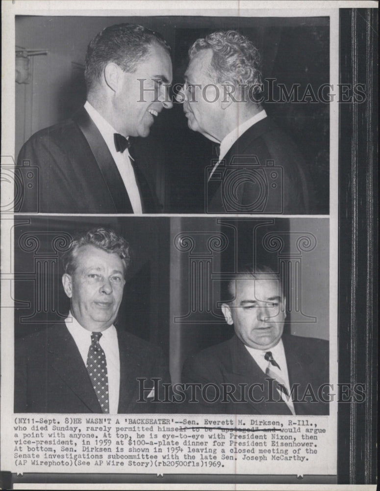 1969 Senator Everett Dirksen Argues With Vice President Nixon - Historic Images