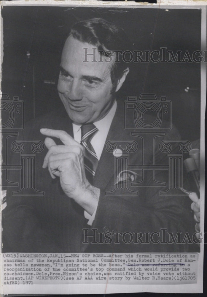 1971 Kansas Senator Robert J. Dole Chairman Republican Committee - Historic Images