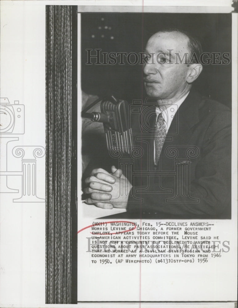 1956 Morris Levine at House Un-American Activities Committee - Historic Images