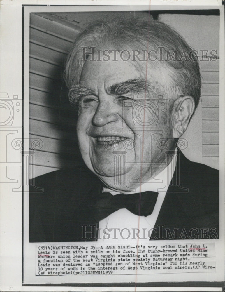 1959 John l Lewis United mine Workers Union Leader - Historic Images