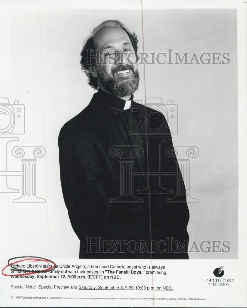 1990 Press Photo Richard Libertini On NBC Television Show The Fanelli Boys - Historic Images