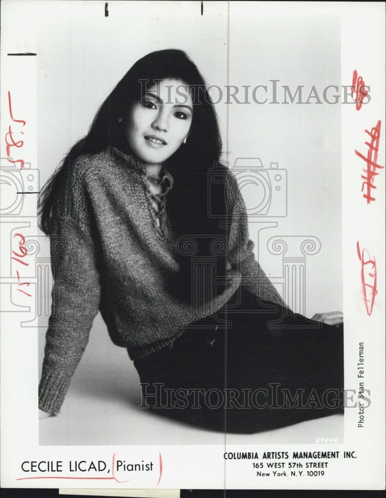 1984 Press Photo Cecile Licad Pianist Columbia Artists - Historic Images