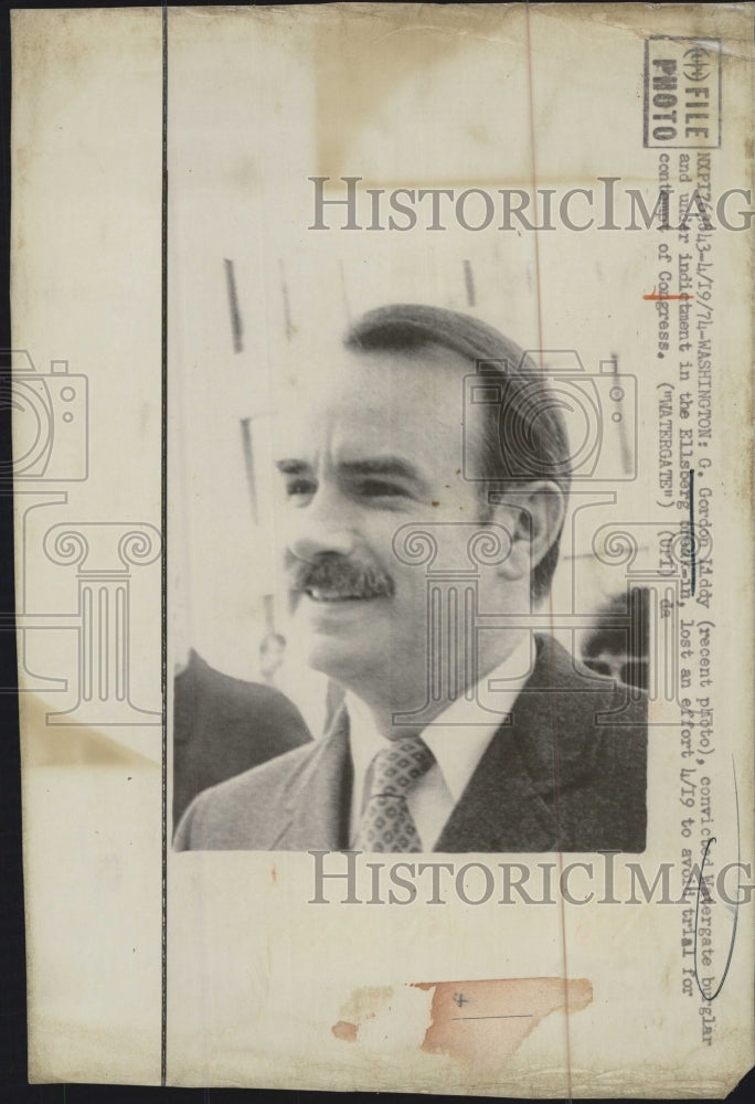 1974 G. Gordon Liddy Convicted Watergate Burglar - Historic Images