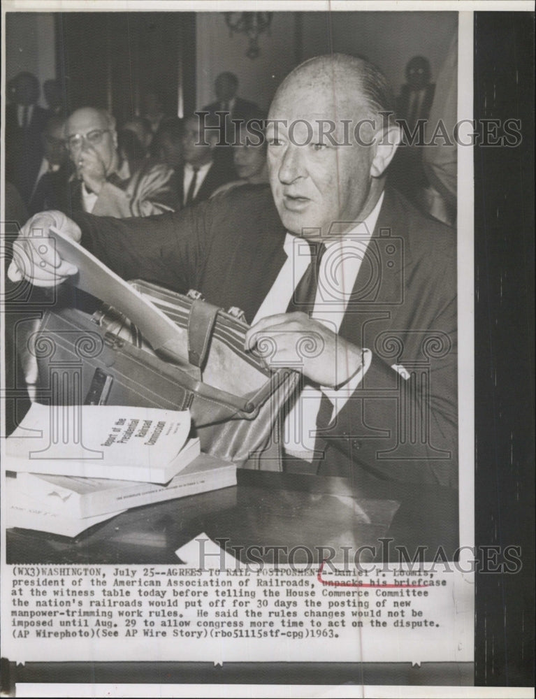 1963 Press Photo Daniel P. Loomis President Of The American Association Railroad - Historic Images