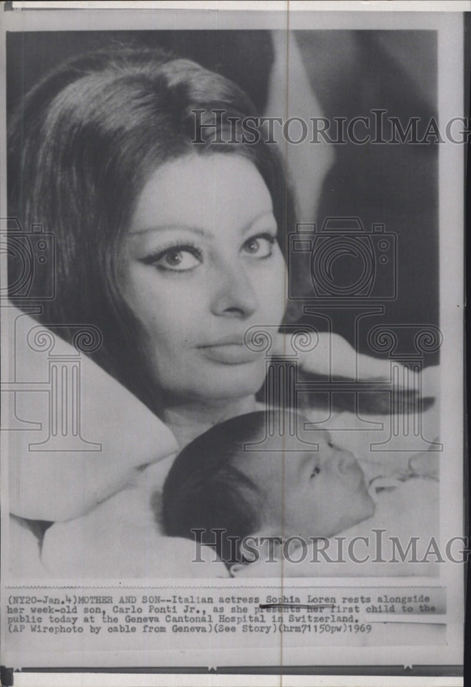 1969 Sophia Loren Actress Son Carlo Ponti Jr. - Historic Images