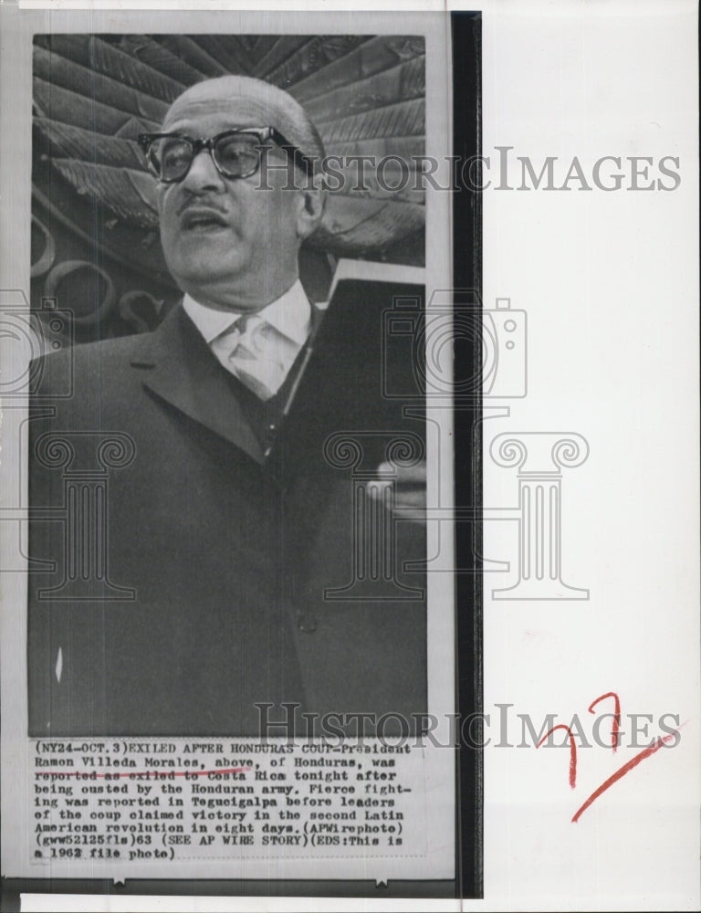 1963 President Ramon Villeda Morales Honduras - Historic Images