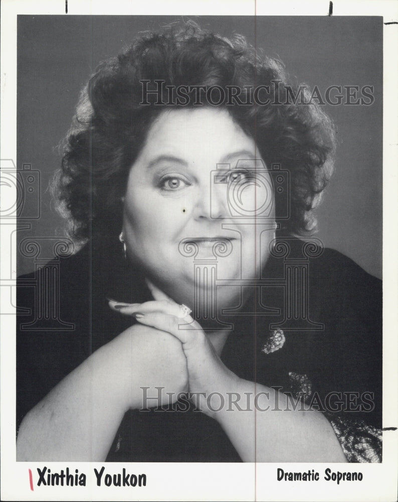 1987 Press Photo Dramatic Soprano Xinthia Youkon - Historic Images