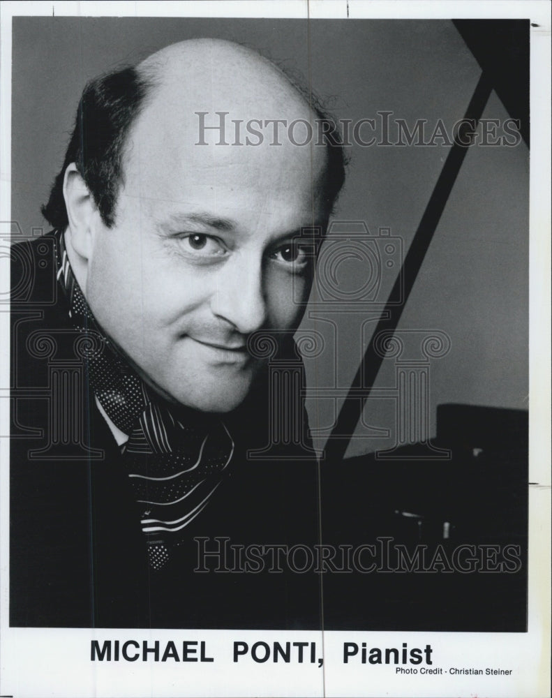 Press Photo Pianist Michael Ponti Portrait Wearing Scarf - Historic Images