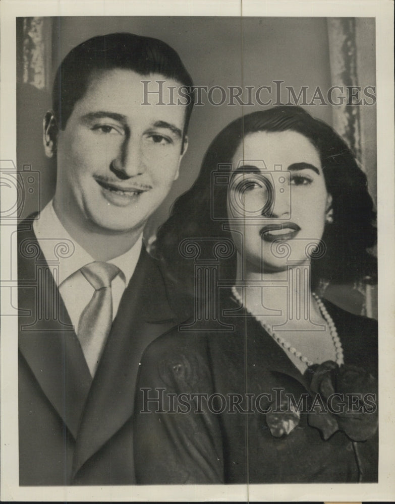 1949 Press Photo Senorita Carmen Fanco Polo &amp; Fiance Cristodal Martinez Y Bordiu - Historic Images