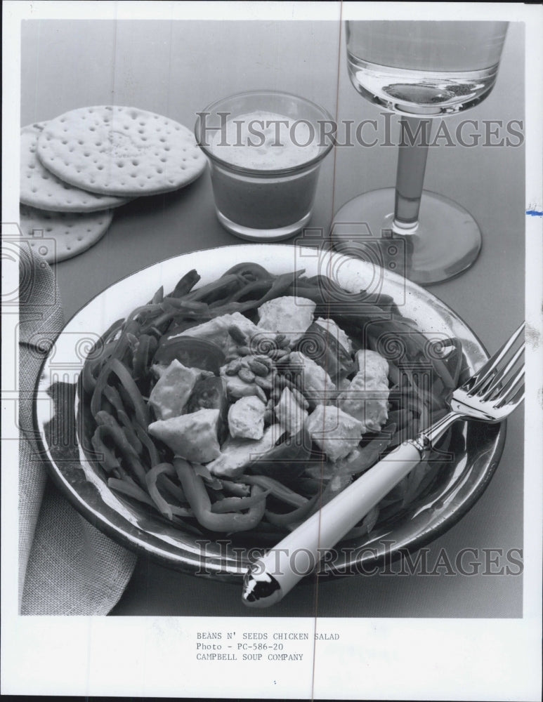 1986 Press Photo Beans N' Seeds Chicken Salad/Recipe/Cooking - Historic Images