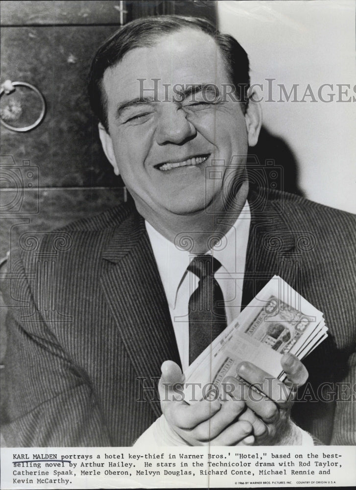 1966 Press Photo Karl Malden portrays a hotel key-thief in &quot;Hotel.&quot; - RSG61013 - Historic Images