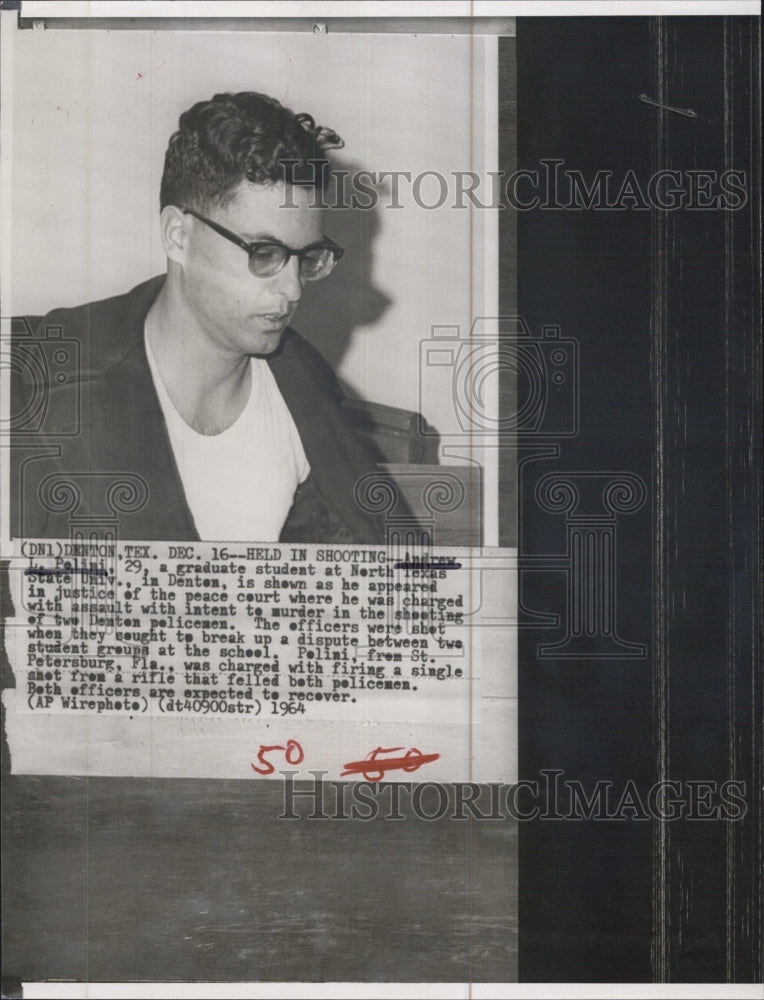 1964 Graduate Student Andrew Polini Assault Charges Denton Court - Historic Images