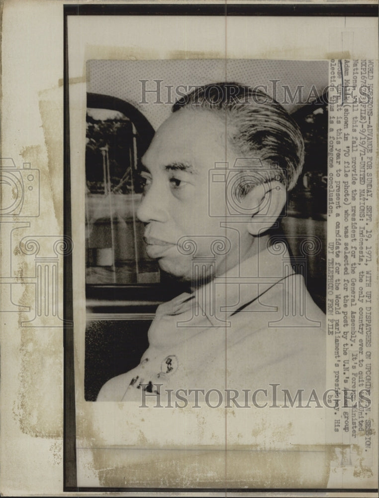 1971 Adam Malik  selected for post by UN group - Historic Images