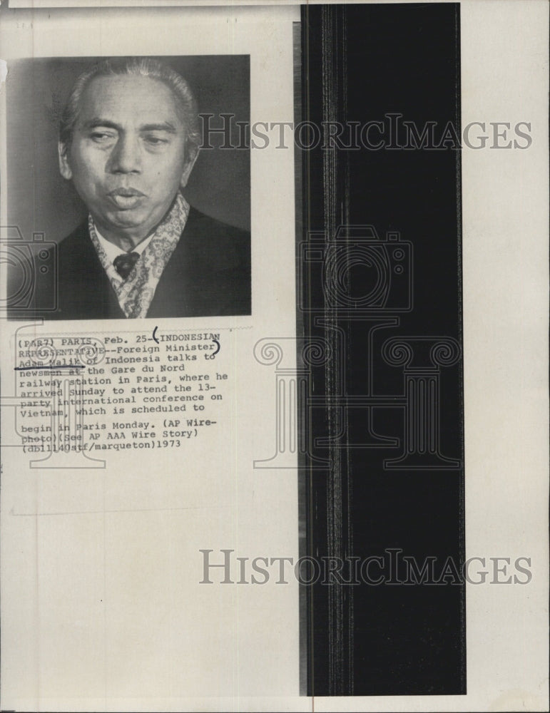 1973 Indonesian Foreign Minister Adam Malik Speaking To Press - Historic Images
