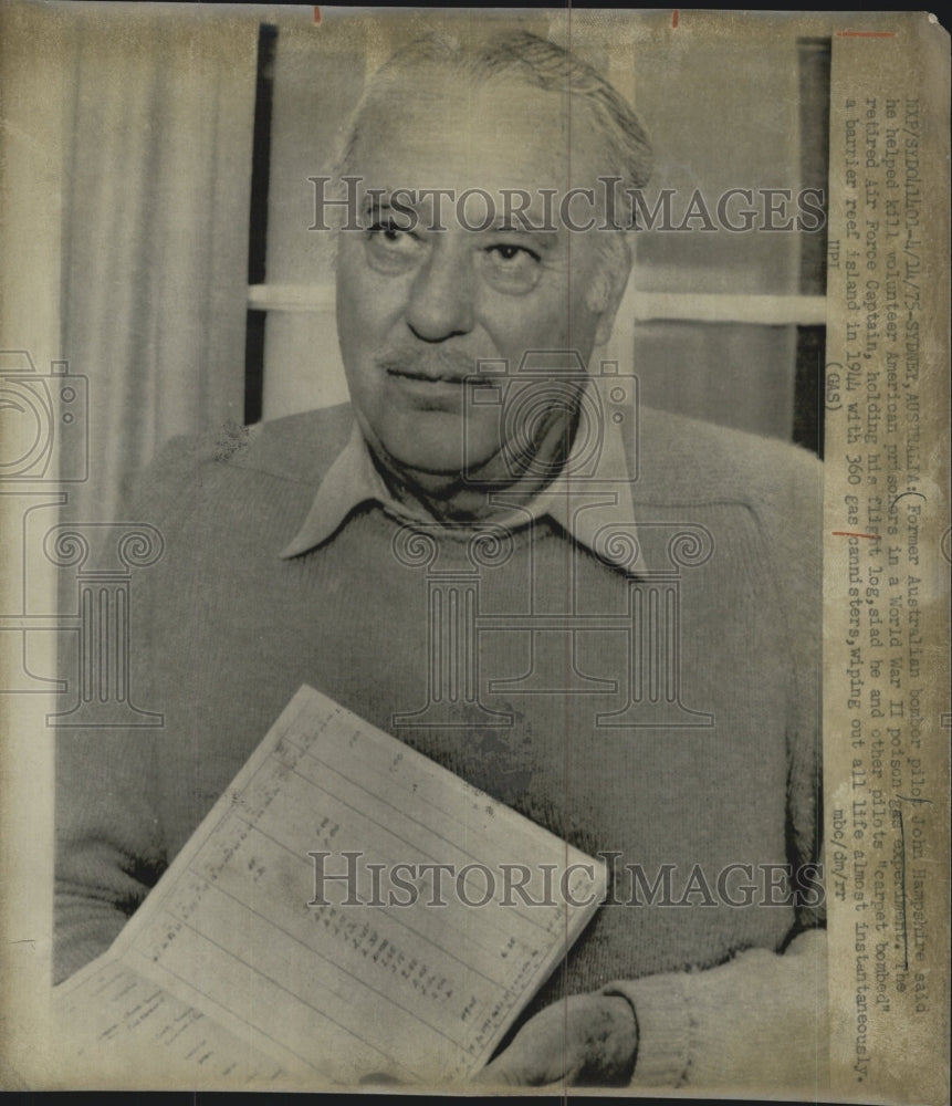 1975 Former Bomber Pilot John Hampshire Sydney Australia - Historic Images