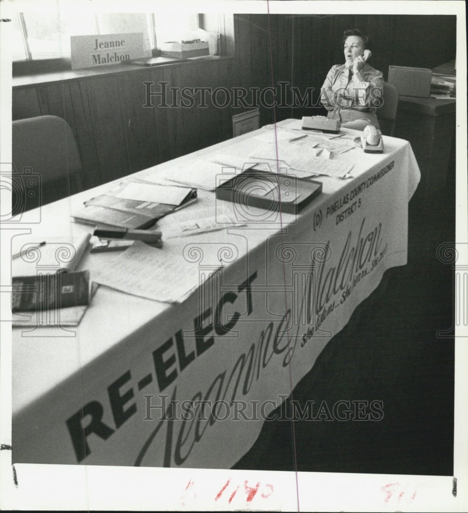 1980 Press Photo Jeanne Machon after defeat for County Commissioner - Historic Images