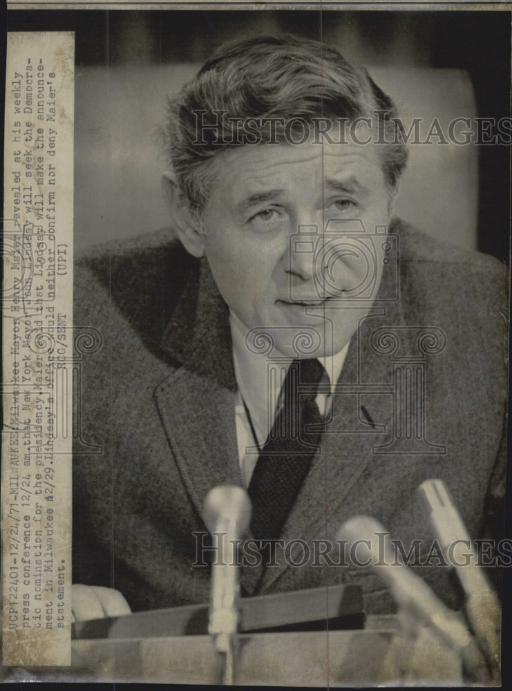 1971 Milwaukee Mayor Henry Maier Talks About NY Mayor - Historic Images
