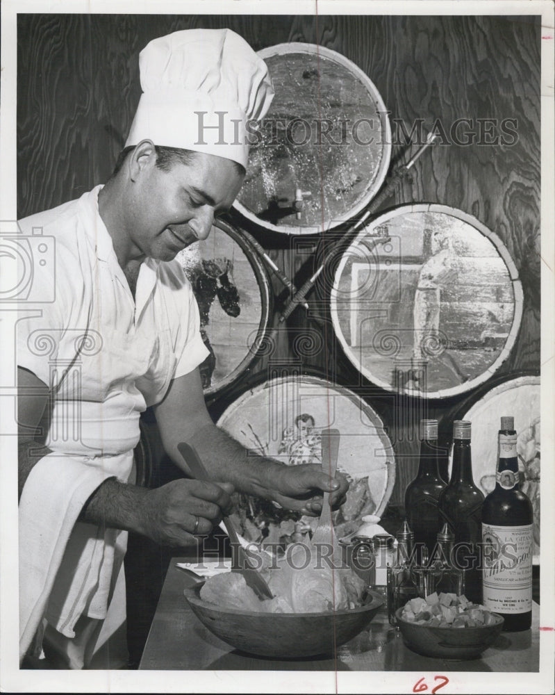 1965 Paulino Magdaena Head Chef at Tampa's Cafe Pepe - Historic Images