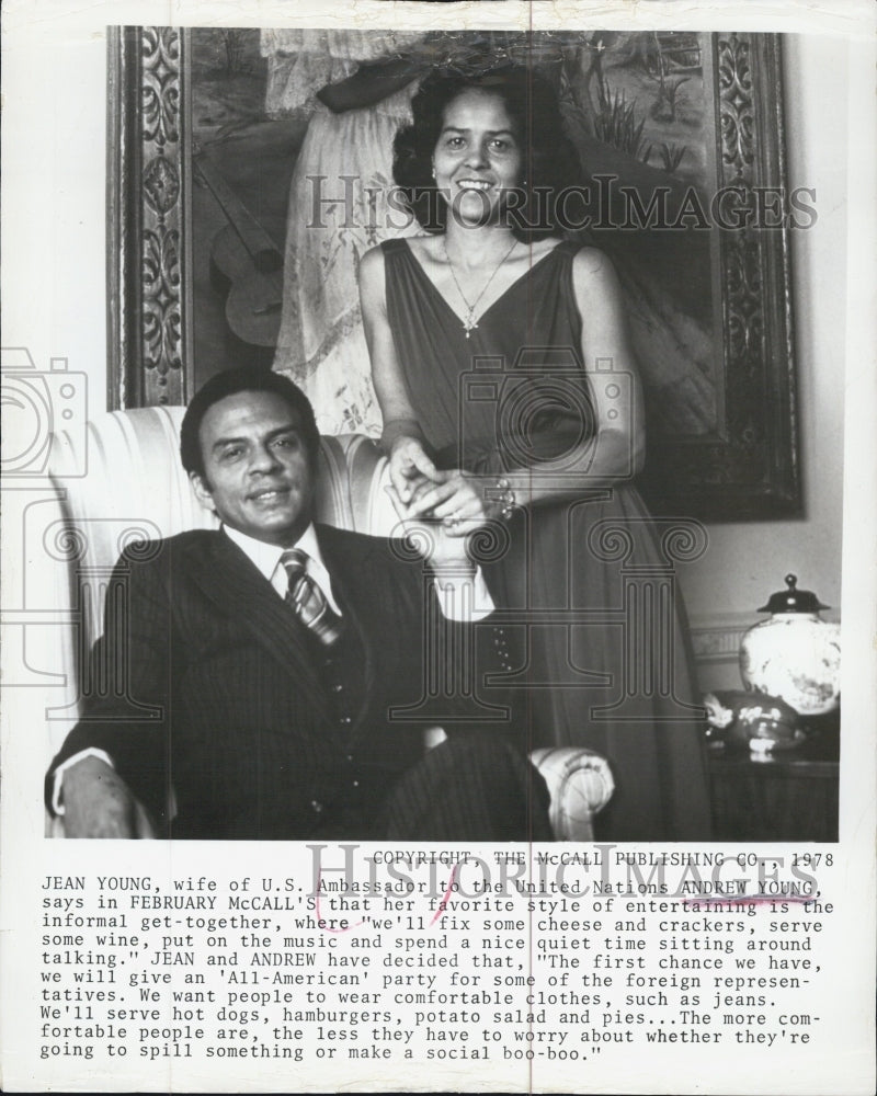 1978 US Amb To The UN Andrew Young In February McCalls With Jean - Historic Images