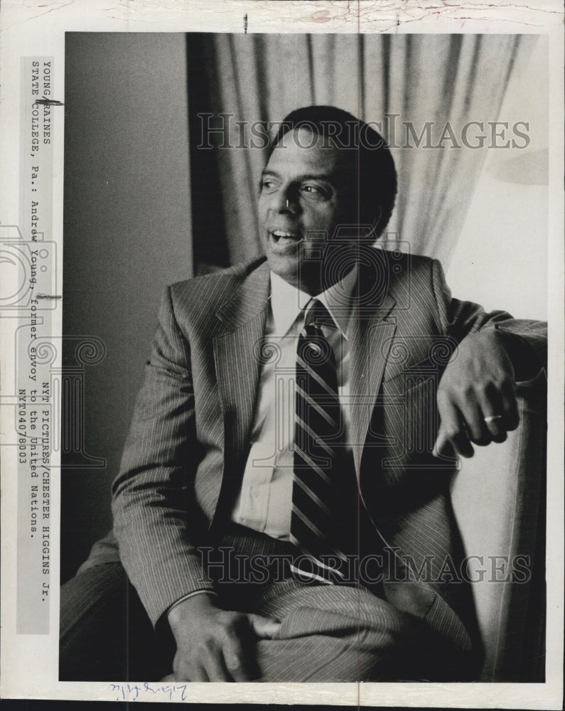 1986 Press Photo State College PA Andrew Young Former Envoy To UN - Historic Images