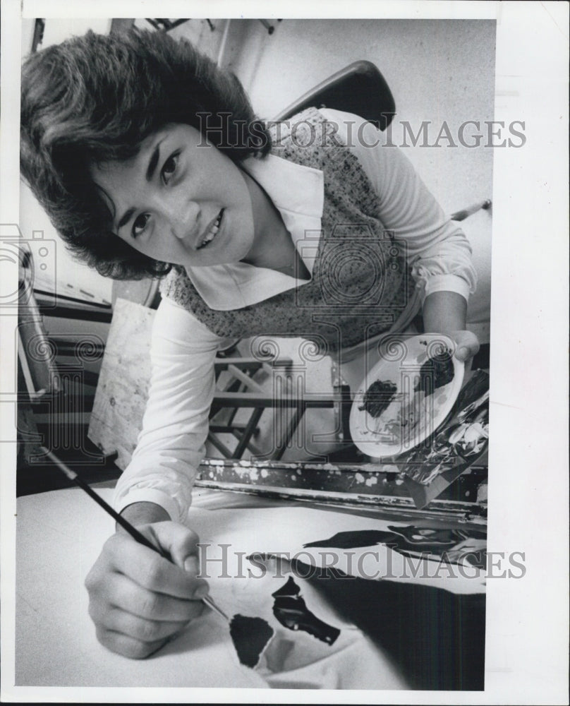 1980 Press Photo Michelle Hammer,16 yr old artist - Historic Images