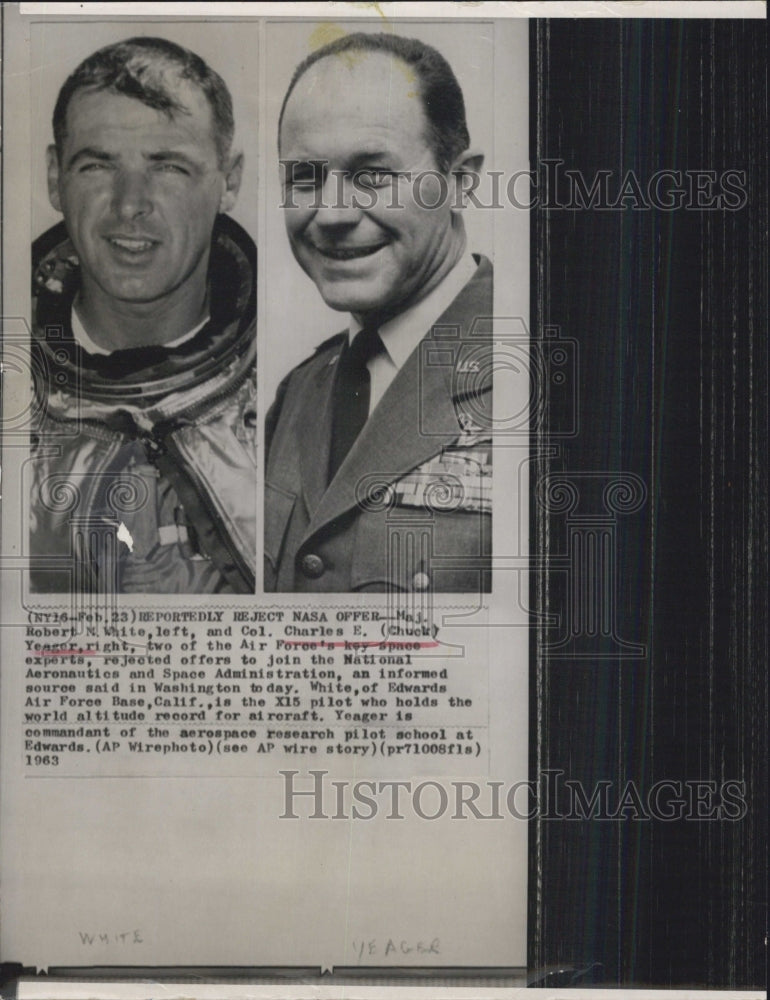 1963 Col Charles E Yeager and Maj N White - Historic Images