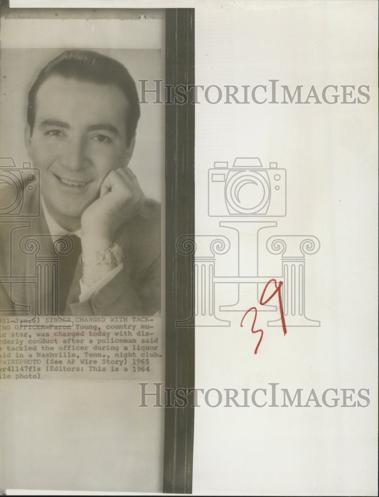 1964 American Country Music singer Faron Young - Historic Images