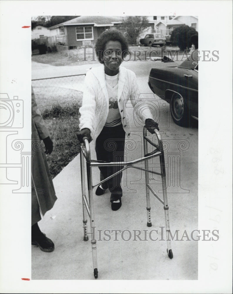 1984 Connie Carter Sickle Cell Anemia Stroke Victim Uses Walker - Historic  Images