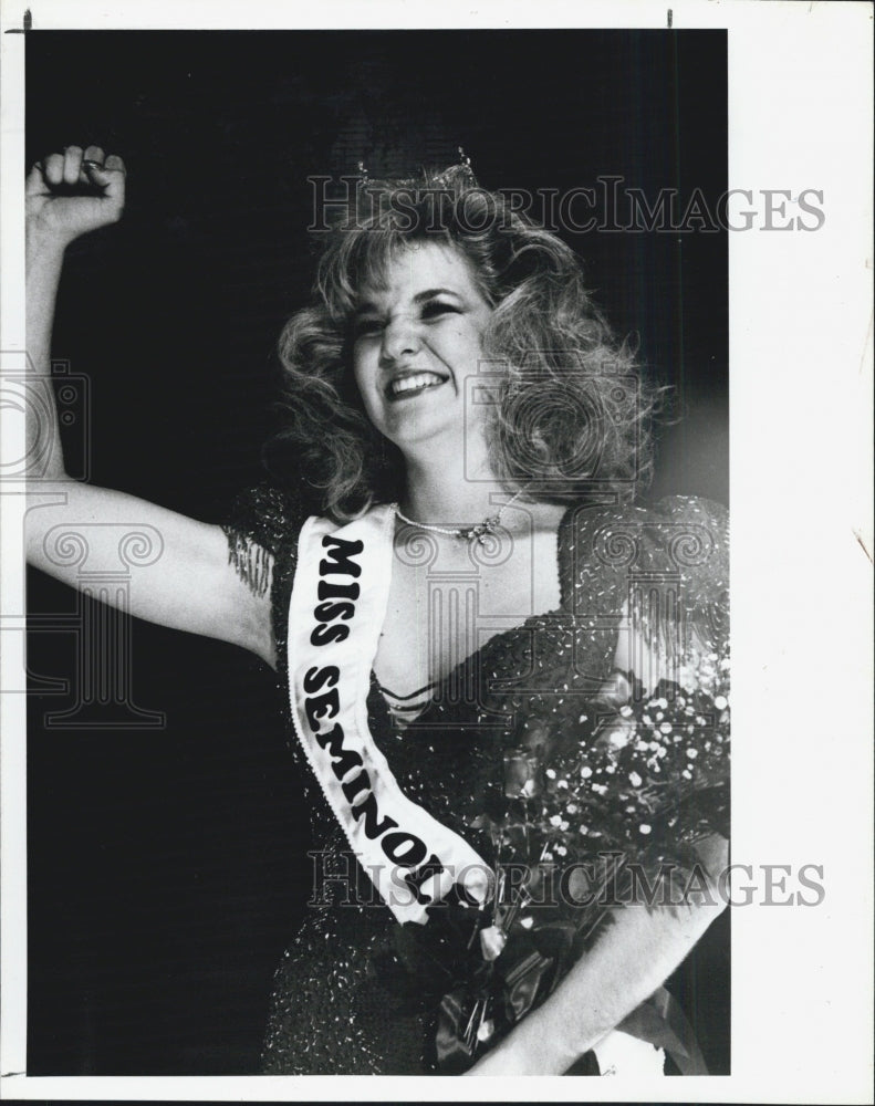 1988 Press Photo Tricia Diaz St. Petersburg Junior College title Miss Seminole - Historic Images