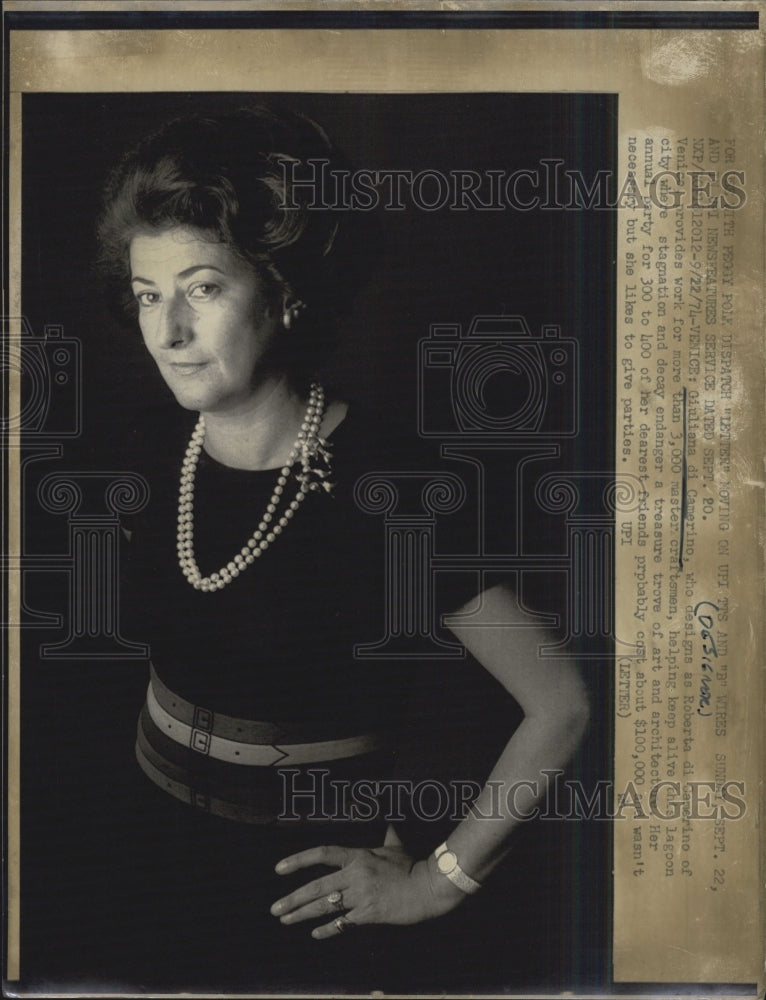 1974 Giuliana Di Camerino Clothing Designer - Historic Images