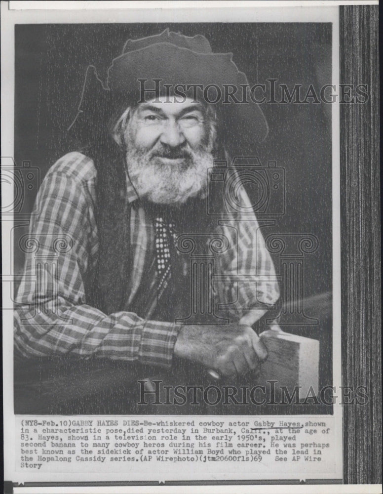 1970 of American radio, film, and television actor Gabby Hayes - Historic Images