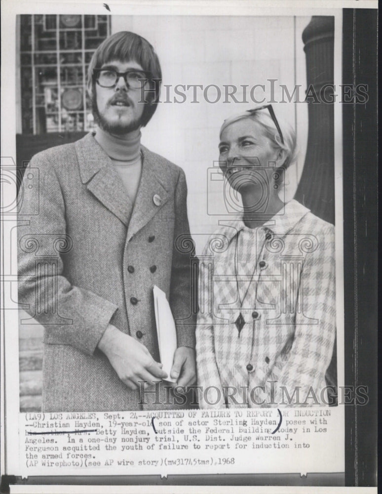 1968 Christian Hayden, Betty Hayden, acquitted of failure to report - Historic Images