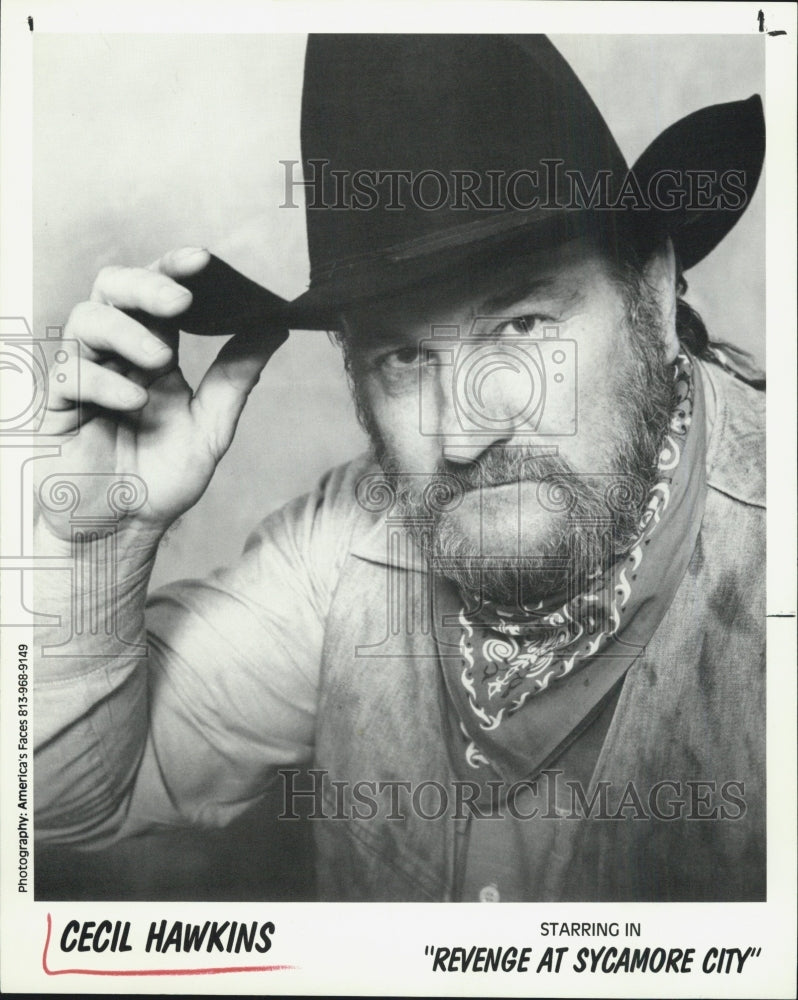 1987 Press Photo Cecil Hawkins in "Revenge At Sycamore City." - Historic Images