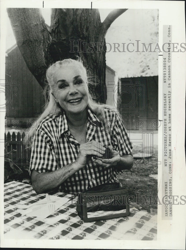 1987 Press Photo Actress and Dancer June Havoc Interview in her Victorian Home - Historic Images