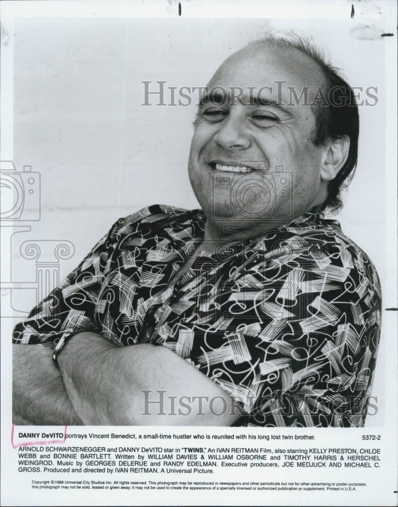 1989 Press Photo Danny DeVito is an American Actor - Historic Images