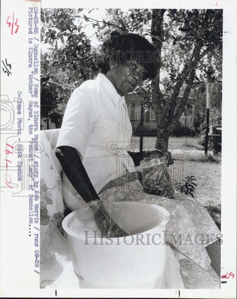 1985 Press Photo Peanut Lady Calling it Quits - Historic Images