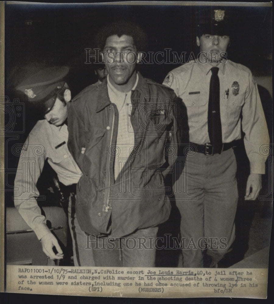 1975 Police Escort Joe Louis Harris After His Arrest For Murder - Historic Images