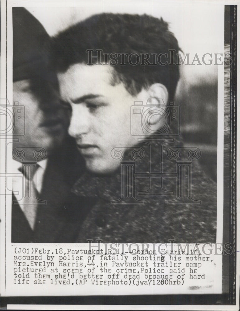 Press Photo Gordon Harris, Accused of Shooting his 44 Yr. Old Mother - Historic Images