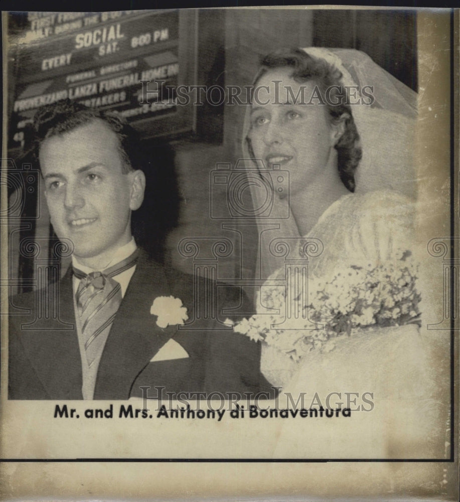 1973 Mr. and Mrs. Anthony di Bonaventura shown picture above on their wedding day. - Historic Images