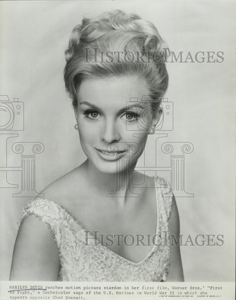 1967 Press Photo Marilyn Devin in her first film "first to Fight" - RSG62913 - Historic Images