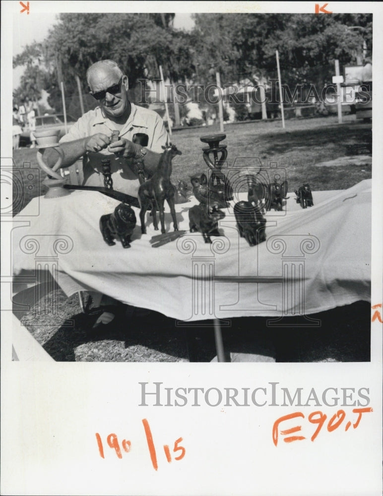 1974 Robert Dewar Carved Wood Art - Historic Images