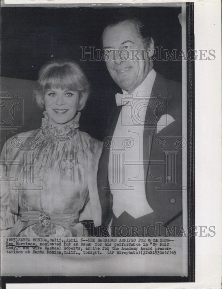 1965 of Rex Harrison and wife Rachel Roberts at Academy Awards - Historic Images