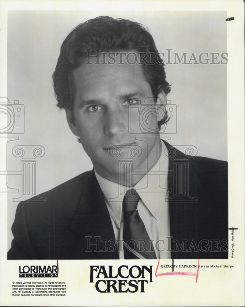 1990 Press Photo Gregory Harrison Falcon Crest - Historic Images