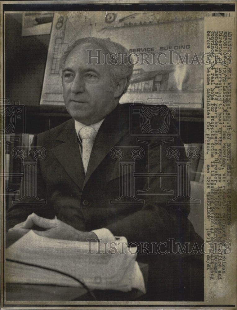 1972 Gus Harrison Director Corrections Michigan - Historic Images