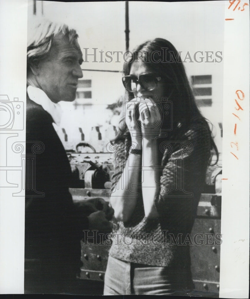 1976 Actors Richard Harris/Ann Turkel on set of "Cassandra Crossing" - Historic Images