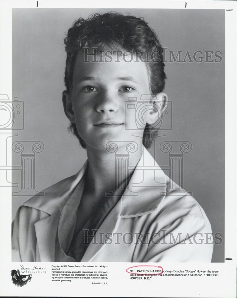 1989 Press Photo Actor Neil Patrick Harris Starring In "Doogie Howser, M. D." - Historic Images